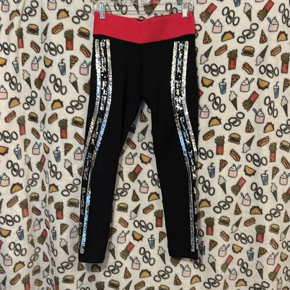 Pink brand bling sequined legging